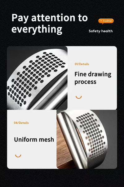 Stainless Steel Garlic Press & Mincer Tool