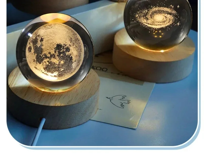 Moon Crystal Glass Globe Lamp