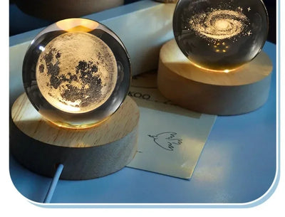 Moon Crystal Glass Globe Lamp