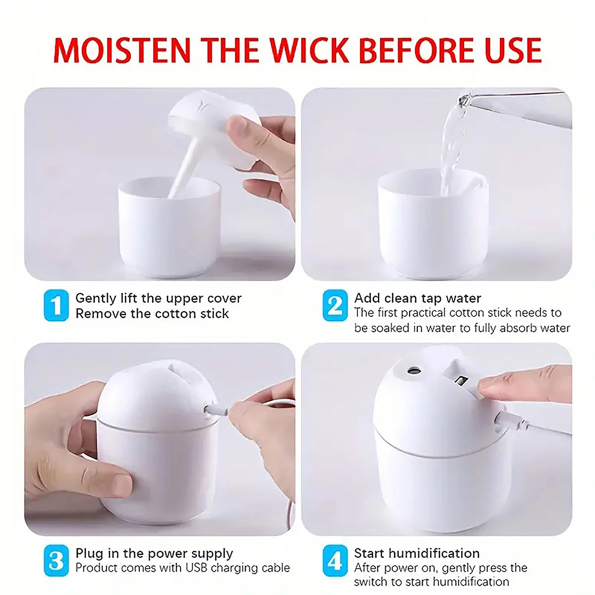 Portable 250ml USB Mini Humidifier & Diffuser