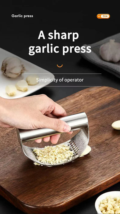 Stainless Steel Garlic Press & Mincer Tool