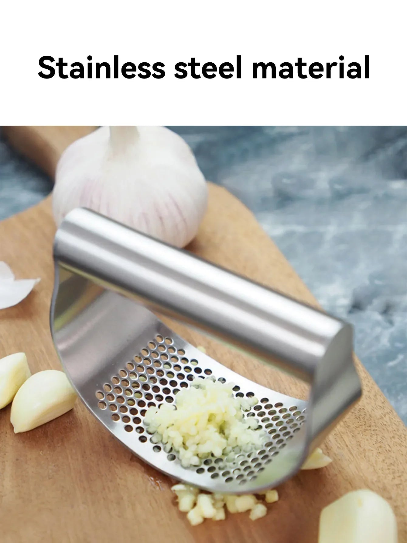 Stainless Steel Garlic Press & Mincer Tool