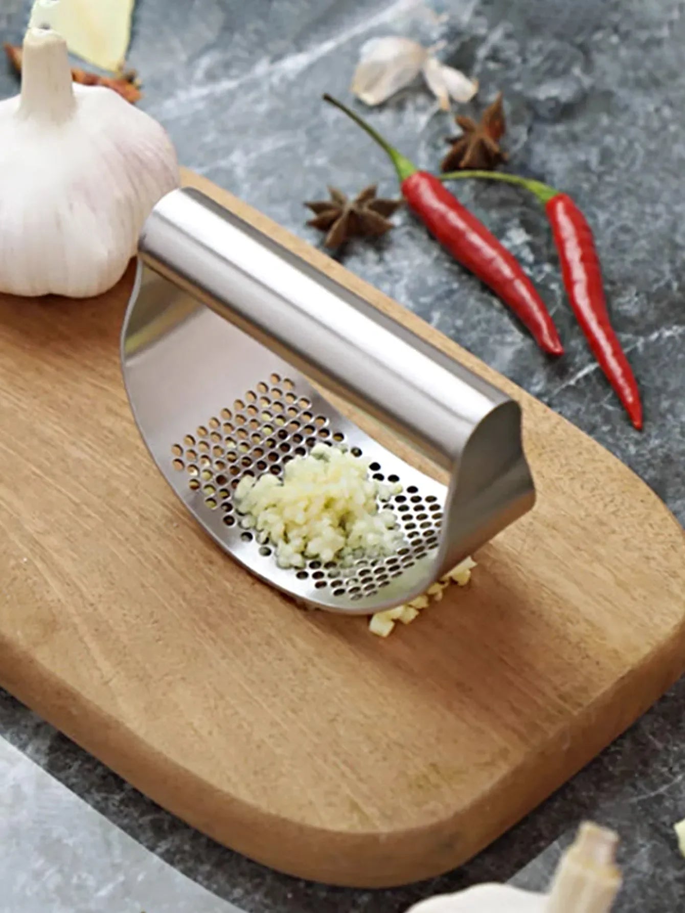 Stainless Steel Garlic Press & Mincer Tool