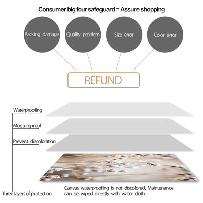 Beige White Flower Abstract Wall Art