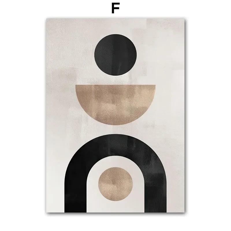 Beige White Flower Abstract Wall Art