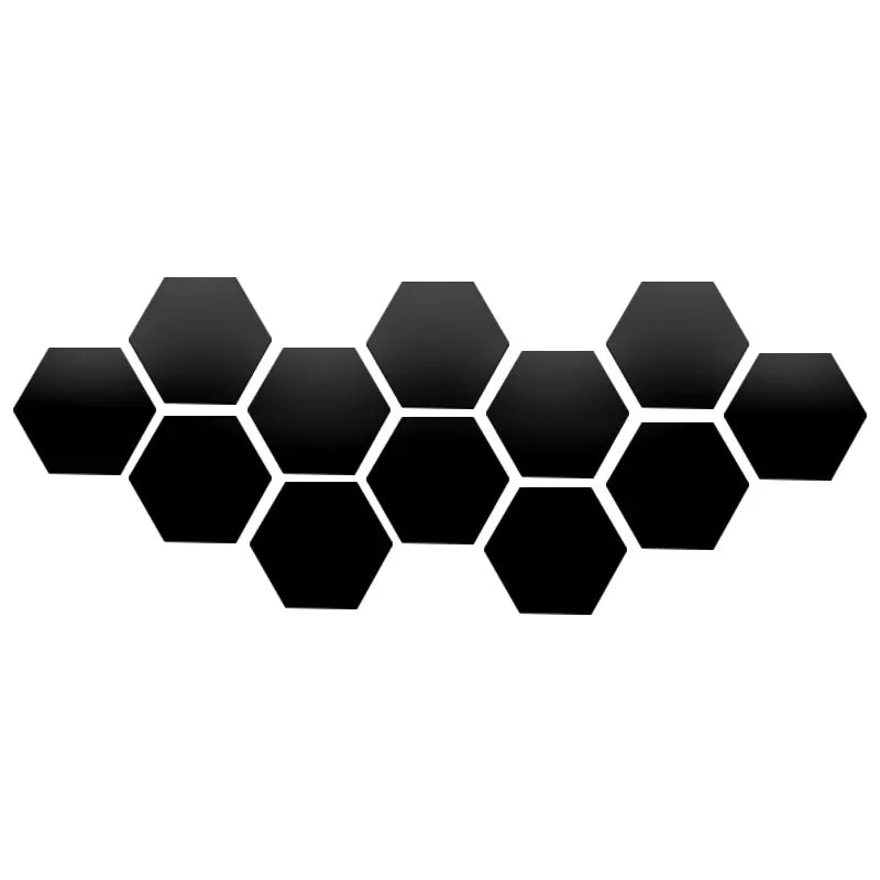 3D Hexagon Mirror Wall Stickers – Rose Gold