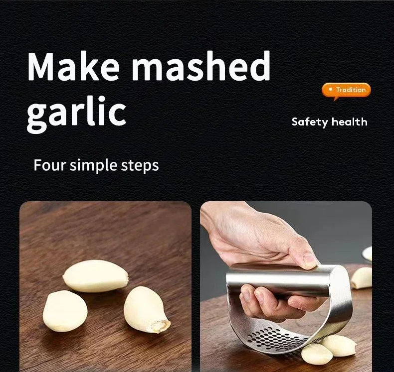 Stainless Steel Garlic Press & Mincer Tool