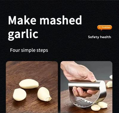 Stainless Steel Garlic Press & Mincer Tool