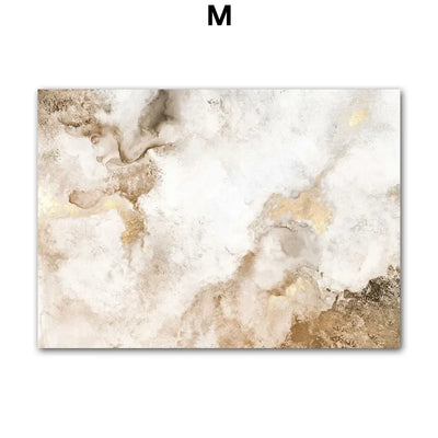 Beige White Flower Abstract Wall Art