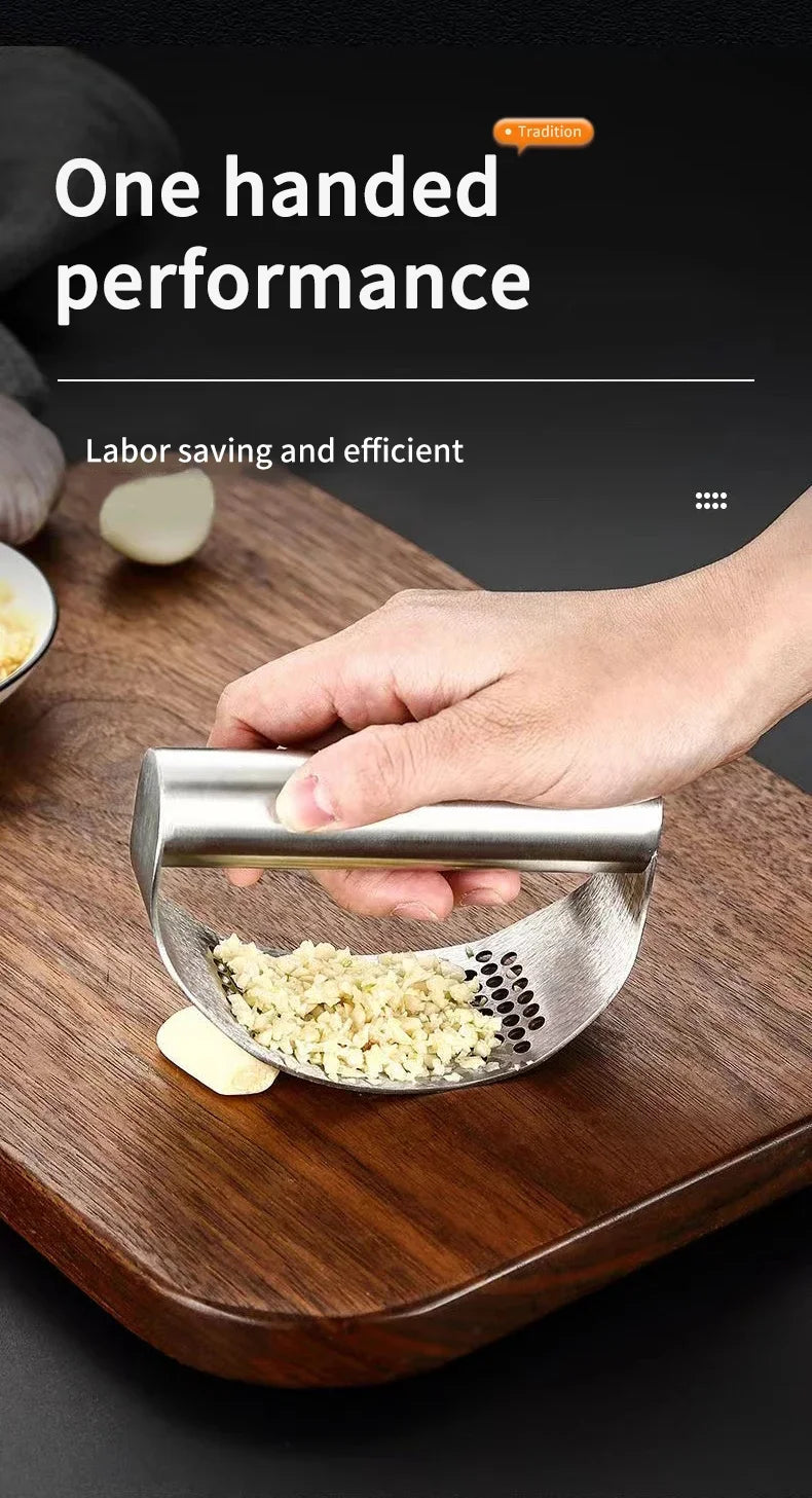Stainless Steel Garlic Press & Mincer Tool