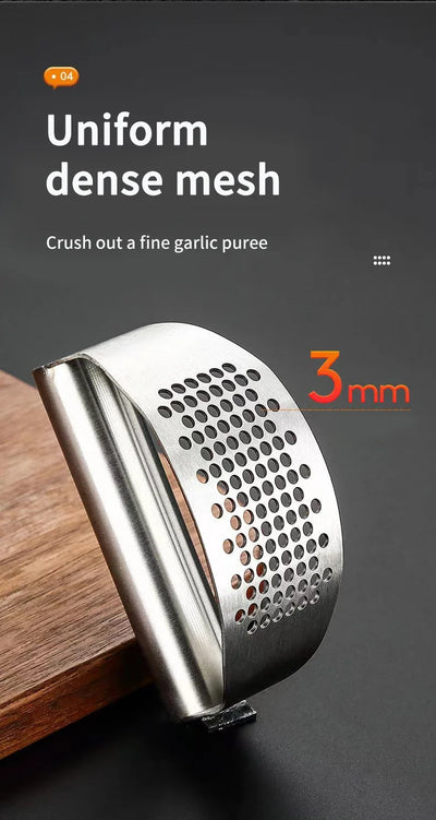 Stainless Steel Garlic Press & Mincer Tool