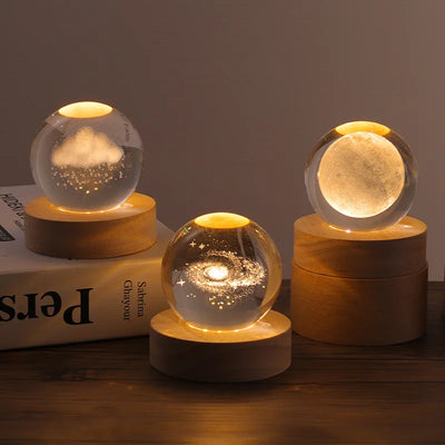 Moon Crystal Glass Globe Lamp