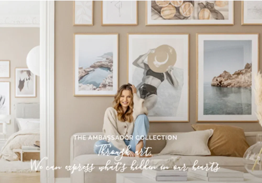 Beige White Flower Abstract Wall Art