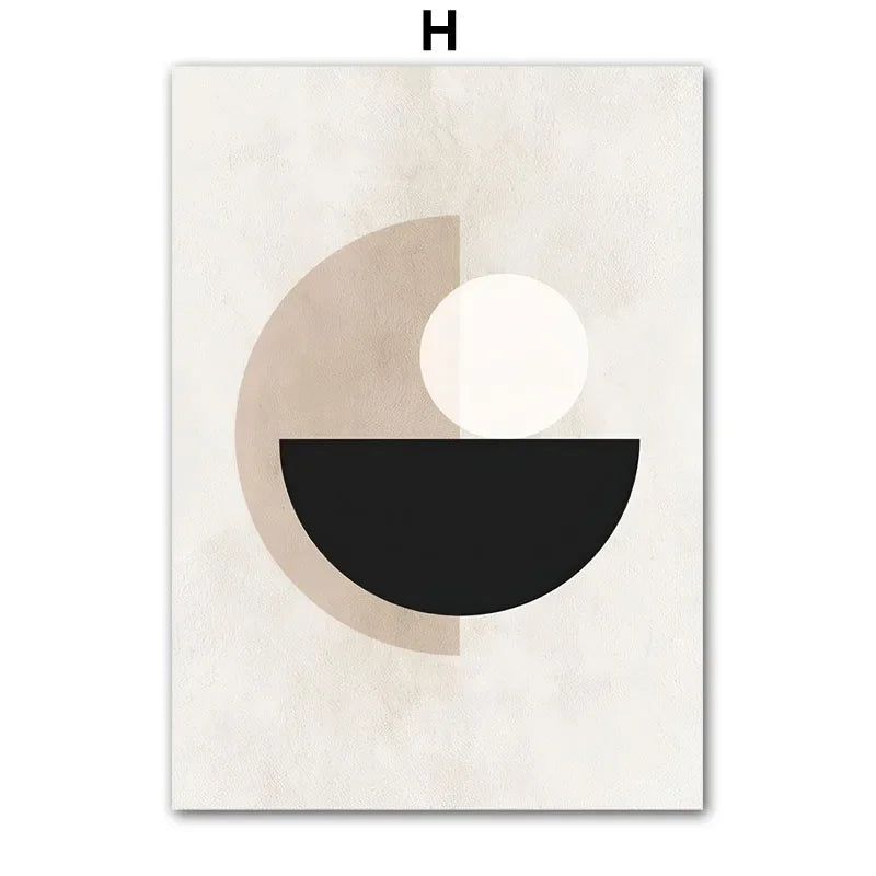 Beige White Flower Abstract Wall Art